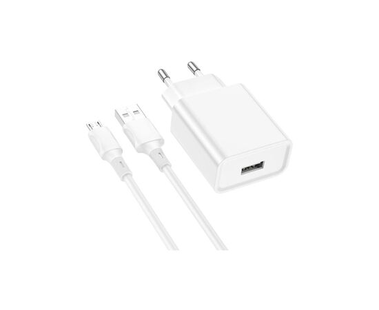 Зарядное устройство BOROFONE BA74A Aspirer USB + cable USB to Micro 5P White (6974443388664)
