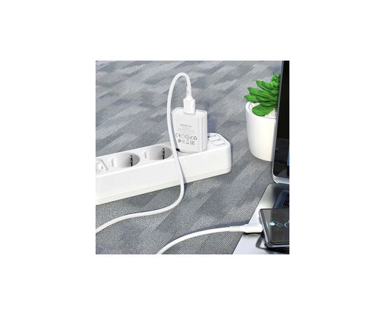 Зарядное устройство BOROFONE BA74A Aspirer USB + cable USB to USB-C White (6974443388671), изображение 7 Зарядное устройство BOROFONE BA74A Aspirer USB + cable USB to USB-C White (6974443388671), изображение 7