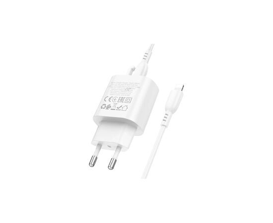 Зарядное устройство BOROFONE BA82A Platinum USB-C PD25W + cable USB-C to Lightning White (6941991112263), изображение 3 Зарядное устройство BOROFONE BA82A Platinum USB-C PD25W + cable USB-C to Lightning White (6941991112263), изображение 3