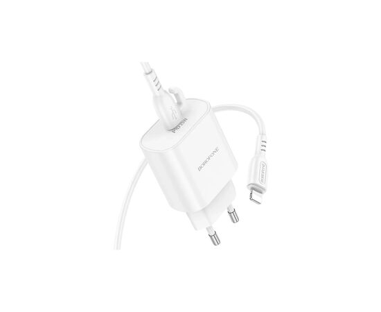 Зарядное устройство BOROFONE BA82A Platinum USB-C PD25W + cable USB-C to Lightning White (6941991112263), изображение 5 Зарядное устройство BOROFONE BA82A Platinum USB-C PD25W + cable USB-C to Lightning White (6941991112263), изображение 5