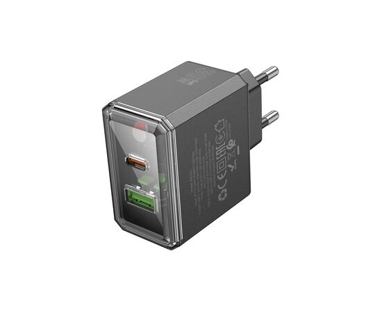 Зарядное устройство BOROFONE BAS32A Treasure 1xUSB-C PD30W + 1xUSB QC3.0 Black (6941991110641), изображение 2 Зарядное устройство BOROFONE BAS32A Treasure 1xUSB-C PD30W + 1xUSB QC3.0 Black (6941991110641), изображение 2