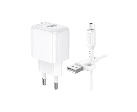 Зарядное устройство BOROFONE BAS42A Potential USB QC3.0 + cable USB to Micro 5P White (6941991113796), изображение 3 Зарядное устройство BOROFONE BAS42A Potential USB QC3.0 + cable USB to Micro 5P White (6941991113796), изображение 3