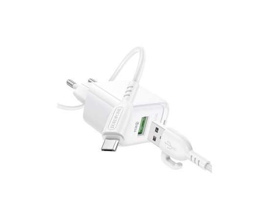Зарядное устройство BOROFONE BAS42A Potential USB QC3.0 + cable USB to Micro 5P White (6941991113796), изображение 4 Зарядное устройство BOROFONE BAS42A Potential USB QC3.0 + cable USB to Micro 5P White (6941991113796), изображение 4