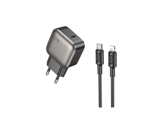 Зарядное устройство BOROFONE BAS53A Absolute USB-C PD20W + cable USB-C to Lightning Black (6941991116186)