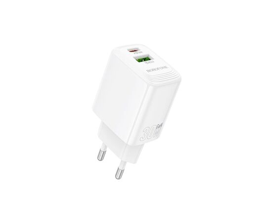 Зарядное устройство BOROFONE BN29 Fuente 1xUSB-C PD30W + 1xUSB QC3.0 White (6941991120329)