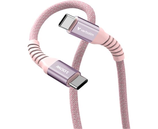 Дата кабель USB-C to USB-C 1.2m Magnetic 100W pink Verbatim (31857), зображення 2 Дата кабель USB-C to USB-C 1.2m Magnetic 100W pink Verbatim (31857), зображення 2