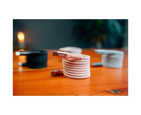 Дата кабель USB-C to USB-C 1.2m Magnetic 100W pink Verbatim (31857), зображення 5 Дата кабель USB-C to USB-C 1.2m Magnetic 100W pink Verbatim (31857), зображення 5