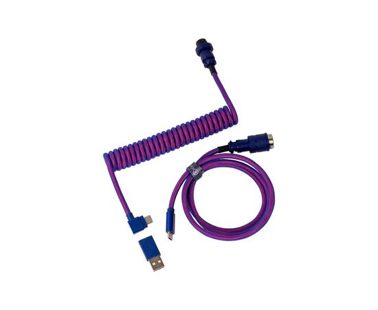 Дата кабель USB 2.0 AM to USB-C 1.08m Premium Coiled Aviator Angled purple Keychron (CAB3_KEYCHRON)