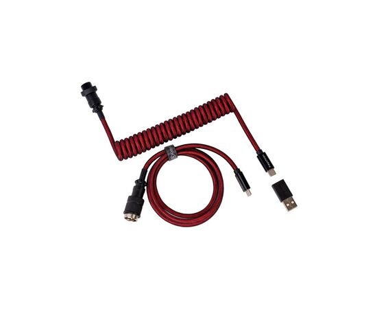Дата кабель USB 2.0 AM to USB-C 1.08m Premium Coiled Aviator Straight red Keychron (CAB2_KEYCHRON)