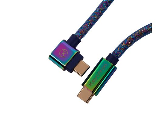 Дата кабель USB-C + USB A to USB-C 1.08m Premium Coiled Aviator blue Keychron (CAB8_KEYCHRON), изображение 2 Дата кабель USB-C + USB A to USB-C 1.08m Premium Coiled Aviator blue Keychron (CAB8_KEYCHRON), изображение 2