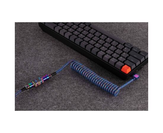 Дата кабель USB-C + USB A to USB-C 1.08m Premium Coiled Aviator blue Keychron (CAB8_KEYCHRON), изображение 5 Дата кабель USB-C + USB A to USB-C 1.08m Premium Coiled Aviator blue Keychron (CAB8_KEYCHRON), изображение 5