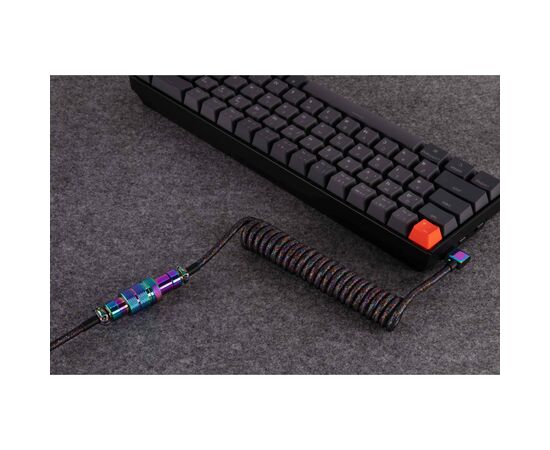 Дата кабель USB-C + USB A to USB-C 1.08m Premium Coiled Aviator black Keychron (CAB7_KEYCHRON), изображение 5 Дата кабель USB-C + USB A to USB-C 1.08m Premium Coiled Aviator black Keychron (CAB7_KEYCHRON), изображение 5