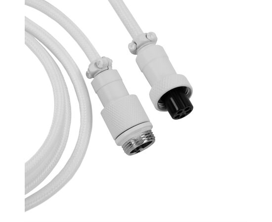 Дата кабель USB-C + USB A to USB-C 1.36m Coiled Angled Aviator white Keychron (CAB9_KEYCHRON), изображение 3 Дата кабель USB-C + USB A to USB-C 1.36m Coiled Angled Aviator white Keychron (CAB9_KEYCHRON), изображение 3