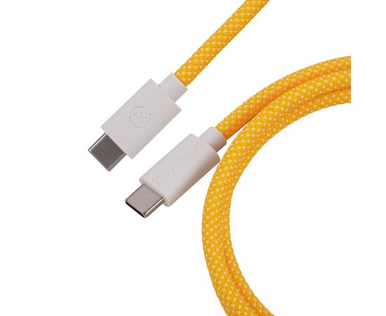Дата кабель USB-C + USB A to USB-C 1.36m Coiled Aviator yellow Keychron (CAB16_KEYCHRON), изображение 2 Дата кабель USB-C + USB A to USB-C 1.36m Coiled Aviator yellow Keychron (CAB16_KEYCHRON), изображение 2