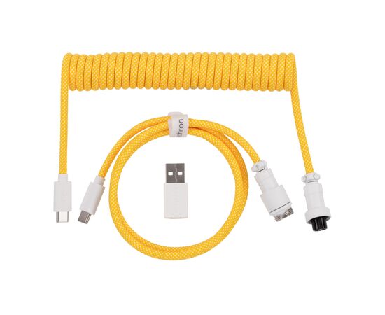 Дата кабель USB-C + USB A to USB-C 1.36m Coiled Aviator yellow Keychron (CAB16_KEYCHRON)
