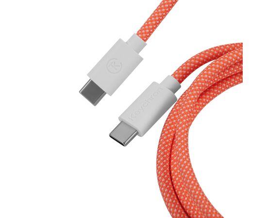 Дата кабель USB-C + USB A to USB-C 1.36m Coiled Aviator orange Keychron (CAB14_KEYCHRON), изображение 2 Дата кабель USB-C + USB A to USB-C 1.36m Coiled Aviator orange Keychron (CAB14_KEYCHRON), изображение 2