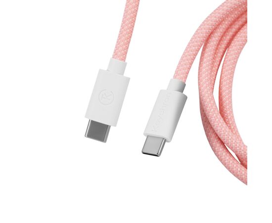 Дата кабель USB-C + USB A to USB-C 1.36m Coiled Aviator pink Keychron (CAB15_KEYCHRON), изображение 2 Дата кабель USB-C + USB A to USB-C 1.36m Coiled Aviator pink Keychron (CAB15_KEYCHRON), изображение 2