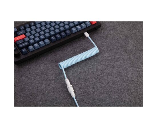 Дата кабель USB-C + USB A to USB-C 1.36m Coiled Aviator blue Keychron (CAB19_KEYCHRON), изображение 5 Дата кабель USB-C + USB A to USB-C 1.36m Coiled Aviator blue Keychron (CAB19_KEYCHRON), изображение 5