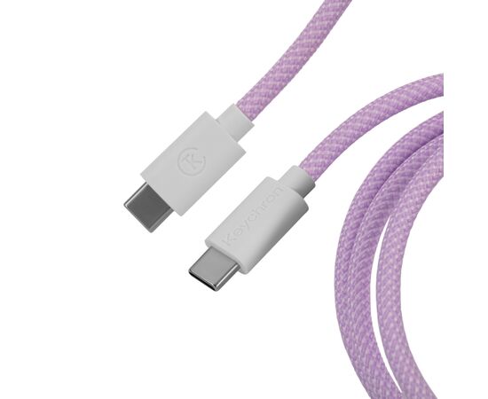 Дата кабель USB-C + USB A to USB-C 1.36m Coiled Aviator purple Keychron (CAB17_KEYCHRON), изображение 2 Дата кабель USB-C + USB A to USB-C 1.36m Coiled Aviator purple Keychron (CAB17_KEYCHRON), изображение 2