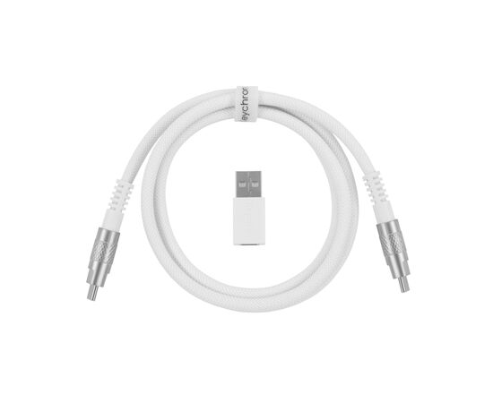 Дата кабель USB-C + USB A to USB-C 1.0m Double-Sleeved Geek white Keychron (CAB20_KEYCHRON)