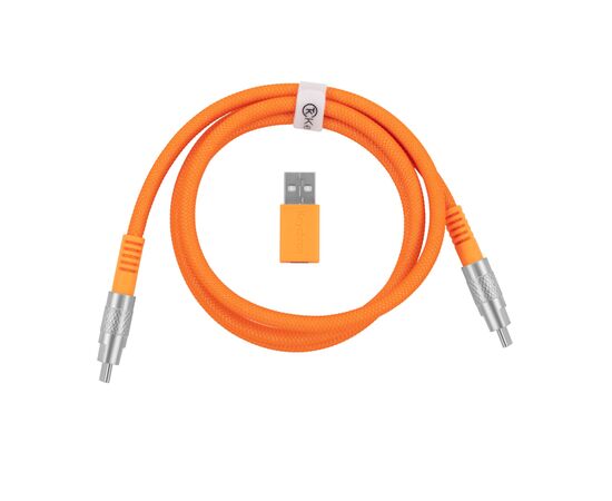 Дата кабель USB-C + USB A to USB-C 1.0m Double-Sleeved Geek orange Keychron (CAB22_KEYCHRON)