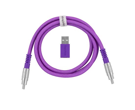 Дата кабель USB-C + USB A to USB-C 1.0m Double-Sleeved Geek purple Keychron (CAB23_KEYCHRON)