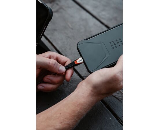 Дата кабель USB-C to USB-C 0.75m v3.2 240W Rugged double braided nylon black+orange UAG (9B4415114097), изображение 12