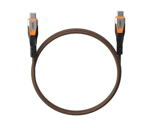 Дата кабель USB-C to USB-C 0.75m v3.2 240W Rugged double braided nylon black+orange UAG (9B4415114097), изображение 2
