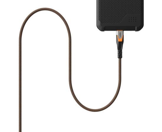 Дата кабель USB-C to USB-C 0.75m v3.2 240W Rugged double braided nylon black+orange UAG (9B4415114097), изображение 9