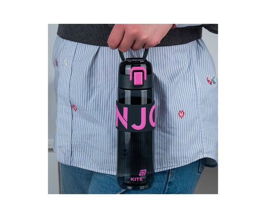 Пляшка для води Kite 680 мл чорно-рожева (K25-1233-3), зображення 6