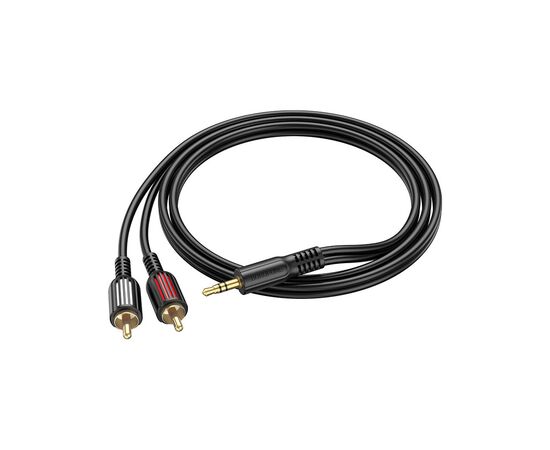 Кабель мультимедийный 3.5mm M to 2xRCA 1.5m Black BOROFONE (6974443382204), изображение 4 Кабель мультимедийный 3.5mm M to 2xRCA 1.5m Black BOROFONE (6974443382204), изображение 4