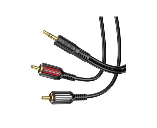 Кабель мультимедійний 3.5mm M to 2xRCA 1.5m BL11 Black BOROFONE (6974443382204)