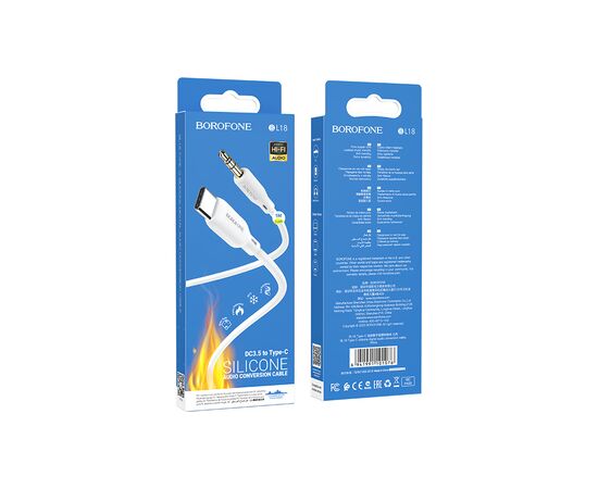 Кабель мультимедийный USB-C to 3.5mm M 1.0m white BOROFONE (6941991101076), изображение 4 Кабель мультимедийный USB-C to 3.5mm M 1.0m white BOROFONE (6941991101076), изображение 4