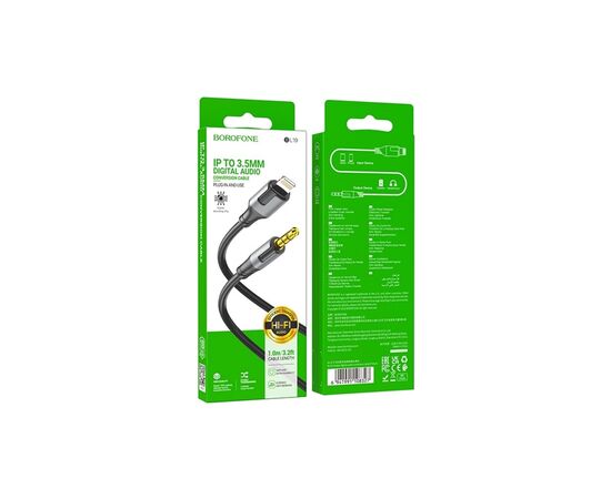 Кабель мультимедийный Lightning to 3.5mm M 1.0m black BOROFONE (6941991108327), изображение 4 Кабель мультимедийный Lightning to 3.5mm M 1.0m black BOROFONE (6941991108327), изображение 4
