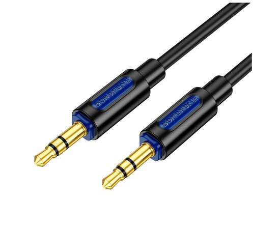 Кабель мультимедийный 3.5mm M to 3.5mm M 1.0m silicone black BOROFONE (6941991114373), изображение 3 Кабель мультимедийный 3.5mm M to 3.5mm M 1.0m silicone black BOROFONE (6941991114373), изображение 3