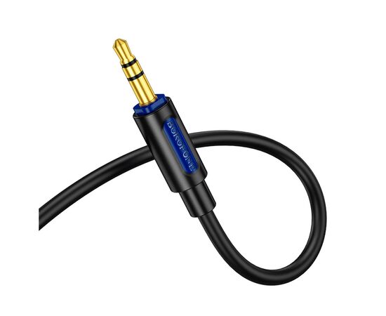Кабель мультимедийный 3.5mm M to 3.5mm M 1.0m silicone black BOROFONE (6941991114373), изображение 4 Кабель мультимедийный 3.5mm M to 3.5mm M 1.0m silicone black BOROFONE (6941991114373), изображение 4
