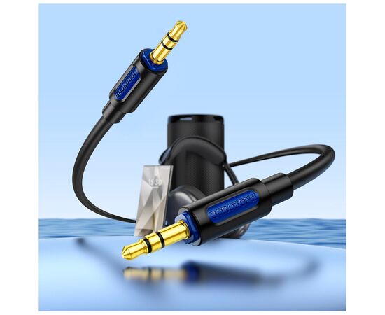 Кабель мультимедийный 3.5mm M to 3.5mm M 1.0m silicone black BOROFONE (6941991114373), изображение 6 Кабель мультимедийный 3.5mm M to 3.5mm M 1.0m silicone black BOROFONE (6941991114373), изображение 6