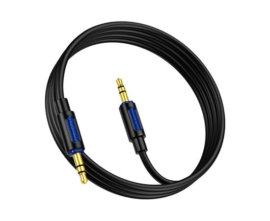 Кабель мультимедійний 3.5mm M to 3.5mm M 1.0m silicone black BOROFONE (6941991114373)