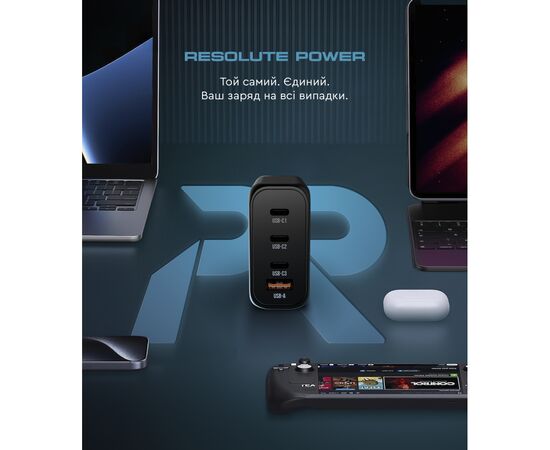 Зарядное устройство Armorstandart ARP-131 Resolute Power USB-C 100W GaN Black (ARM70024), изображение 4 Зарядное устройство Armorstandart ARP-131 Resolute Power USB-C 100W GaN Black (ARM70024), изображение 4
