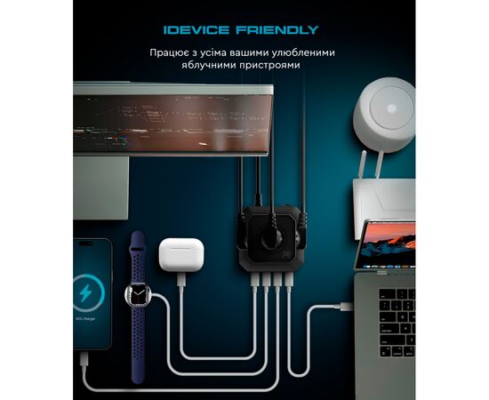 Зарядное устройство Armorstandart ARP-544 Resolute Power USB-C 100W GaN 2m Black (ARM73177), изображение 11 Зарядное устройство Armorstandart ARP-544 Resolute Power USB-C 100W GaN 2m Black (ARM73177), изображение 11