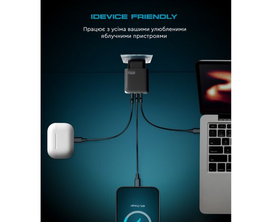 Зарядное устройство Armorstandart ARP-621 Resolute Power USB-C 65W GaN Black (ARM70023), изображение 10 Зарядное устройство Armorstandart ARP-621 Resolute Power USB-C 65W GaN Black (ARM70023), изображение 10