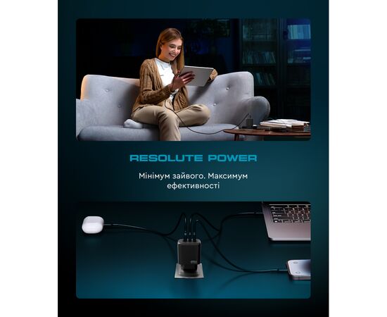 Зарядное устройство Armorstandart ARP-621 Resolute Power USB-C 65W GaN Black (ARM70023), изображение 11 Зарядное устройство Armorstandart ARP-621 Resolute Power USB-C 65W GaN Black (ARM70023), изображение 11