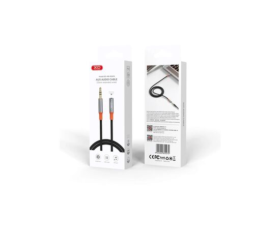 Кабель мультимедийный 3.5mm M to 3.5mm F 1.0m black XO (NB-R269A.black), изображение 4 Кабель мультимедийный 3.5mm M to 3.5mm F 1.0m black XO (NB-R269A.black), изображение 4