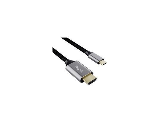 Кабель мультимедийный USB-C to HDMI M 2.0m black Trust (25630_TRUST), изображение 2 Кабель мультимедийный USB-C to HDMI M 2.0m black Trust (25630_TRUST), изображение 2