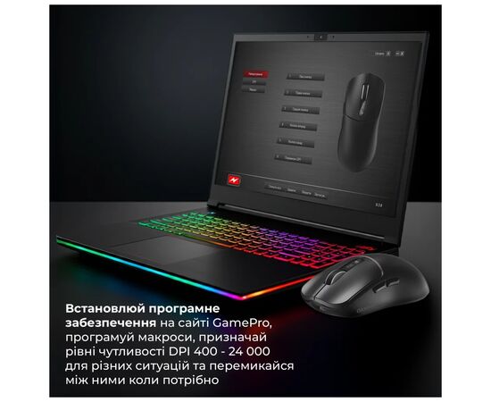 Мышка GamePro Genesis Ranker Wireless/Bluetooth/USB Black (GM012B), изображение 5 Мышка GamePro Genesis Ranker Wireless/Bluetooth/USB Black (GM012B), изображение 5