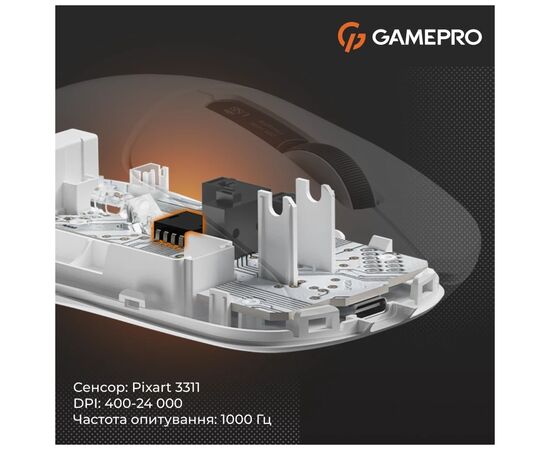 Мишка GamePro Genesis Ranker Wireless/Bluetooth/USB White (GM012W), зображення 3 Мишка GamePro Genesis Ranker Wireless/Bluetooth/USB White (GM012W), зображення 3
