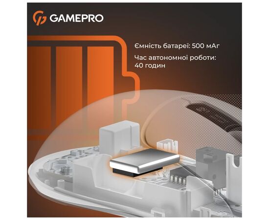 Мишка GamePro Genesis Ranker Wireless/Bluetooth/USB White (GM012W), зображення 4 Мишка GamePro Genesis Ranker Wireless/Bluetooth/USB White (GM012W), зображення 4