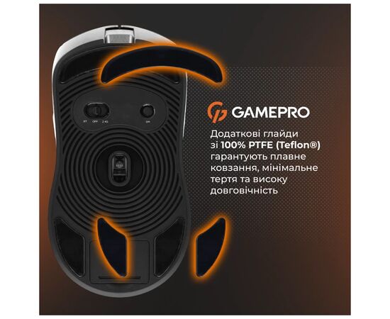 Мишка GamePro Genesis Ranker Wireless/Bluetooth/USB White (GM012W), зображення 7 Мишка GamePro Genesis Ranker Wireless/Bluetooth/USB White (GM012W), зображення 7