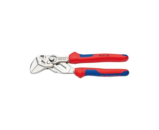 Клещи KNIPEX переставные клещи-гаечный ключ, 180мм, двухкомпонентные ручки (86 05 180)