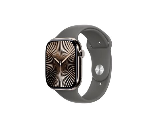 Смарт-годинник Apple Watch Series 10 GPS + Cellular 46mm Natural Titanium Case with Stone Grey Sport Band - M/L (MWYA3QH/A)